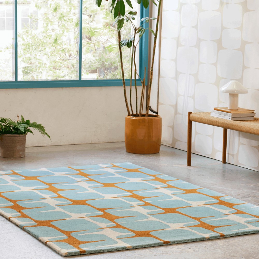 Going Lohko Geometric Rugs 123208 by Scion in Sky Blue